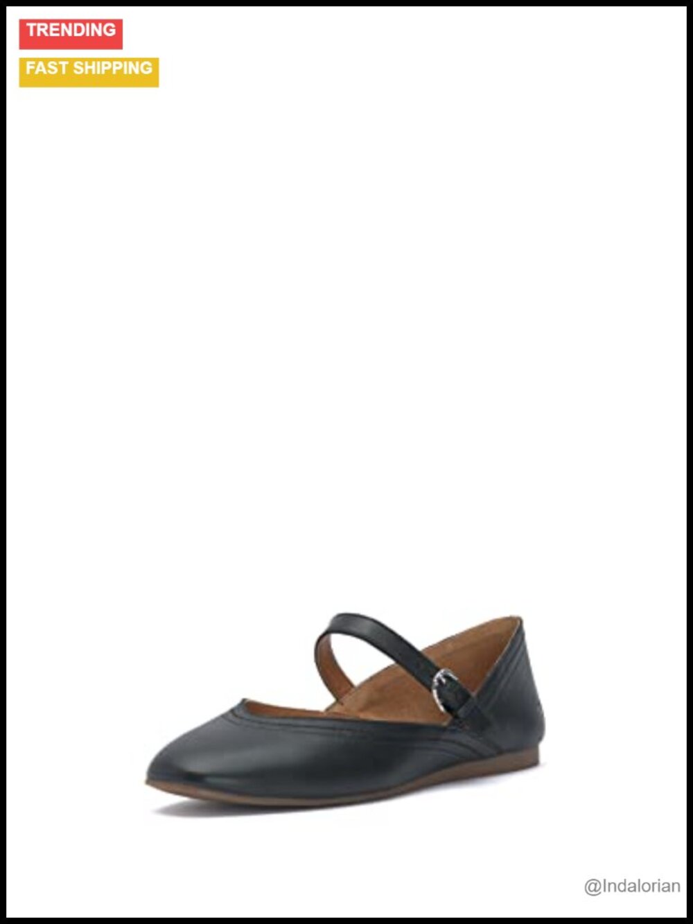 Lucky Brand Albajane Mary Jane Flat Leather Buckle Almond Toe